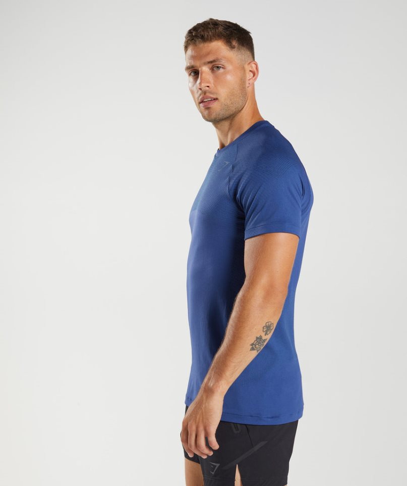 Koszulki Gymshark Apex Seamless Męskie Niebieskie | PL 827BJQ